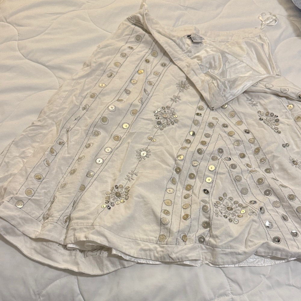 Carole Little Cream Dress with Silver Accents